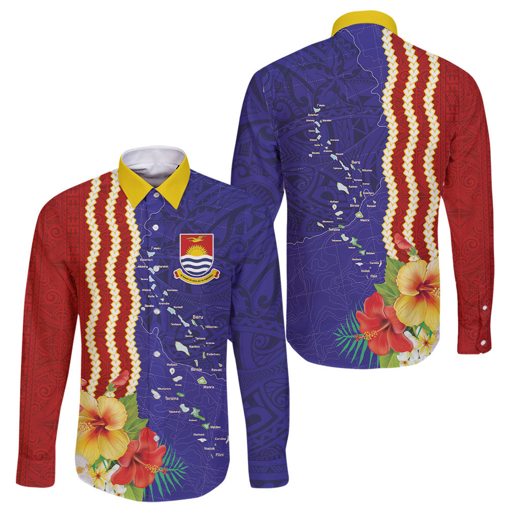 Kiribati Heritage Family Matching Puletasi and Hawaiian Shirt Map of the Islands and Polynesia Pattern