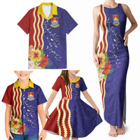 Kiribati Heritage Family Matching Tank Maxi Dress and Hawaiian Shirt Map of the Islands and Polynesia Pattern LT03 - Polynesian Pride