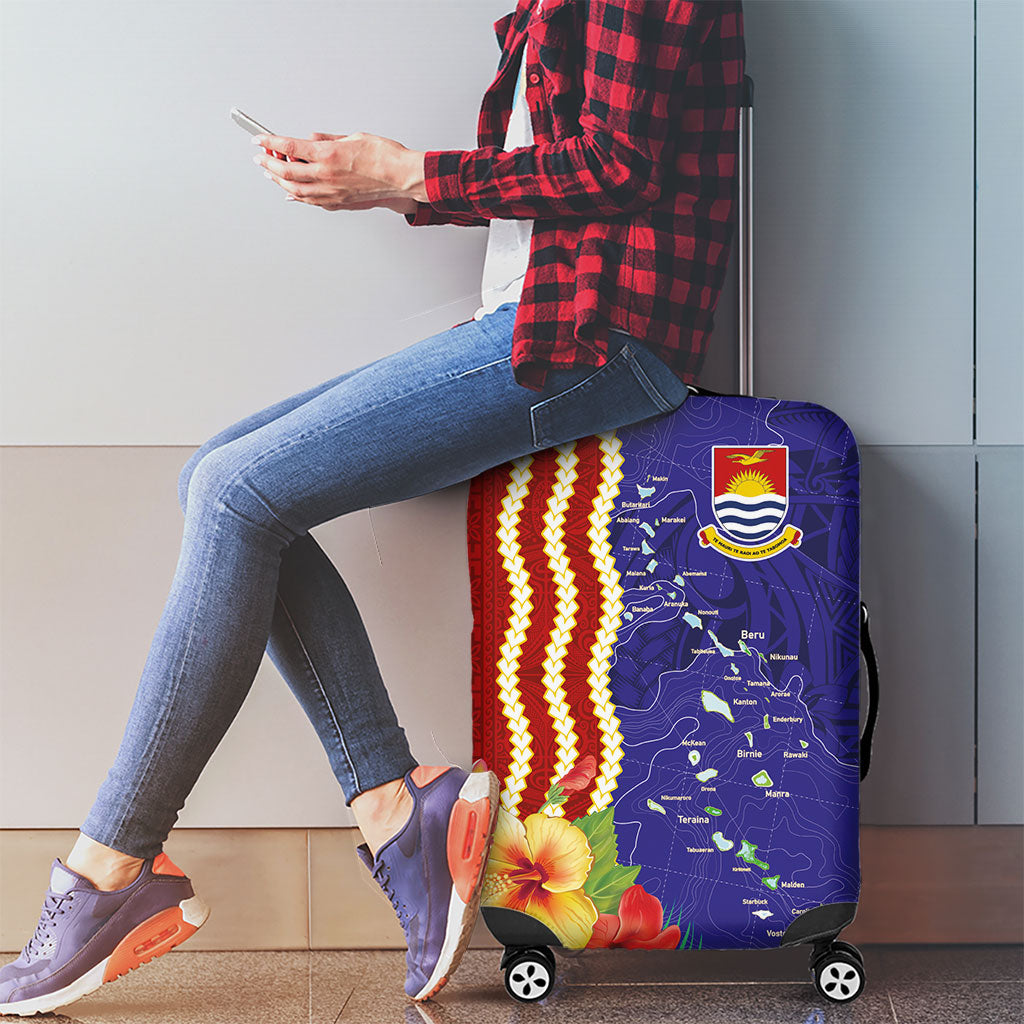 Kiribati Heritage Luggage Cover Map of the Islands and Polynesia Pattern