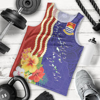 Kiribati Heritage Men Tank Top Map of the Islands and Polynesia Pattern