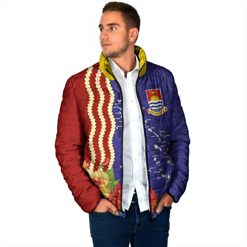 Kiribati Heritage Padded Jacket Map of the Islands and Polynesia Pattern