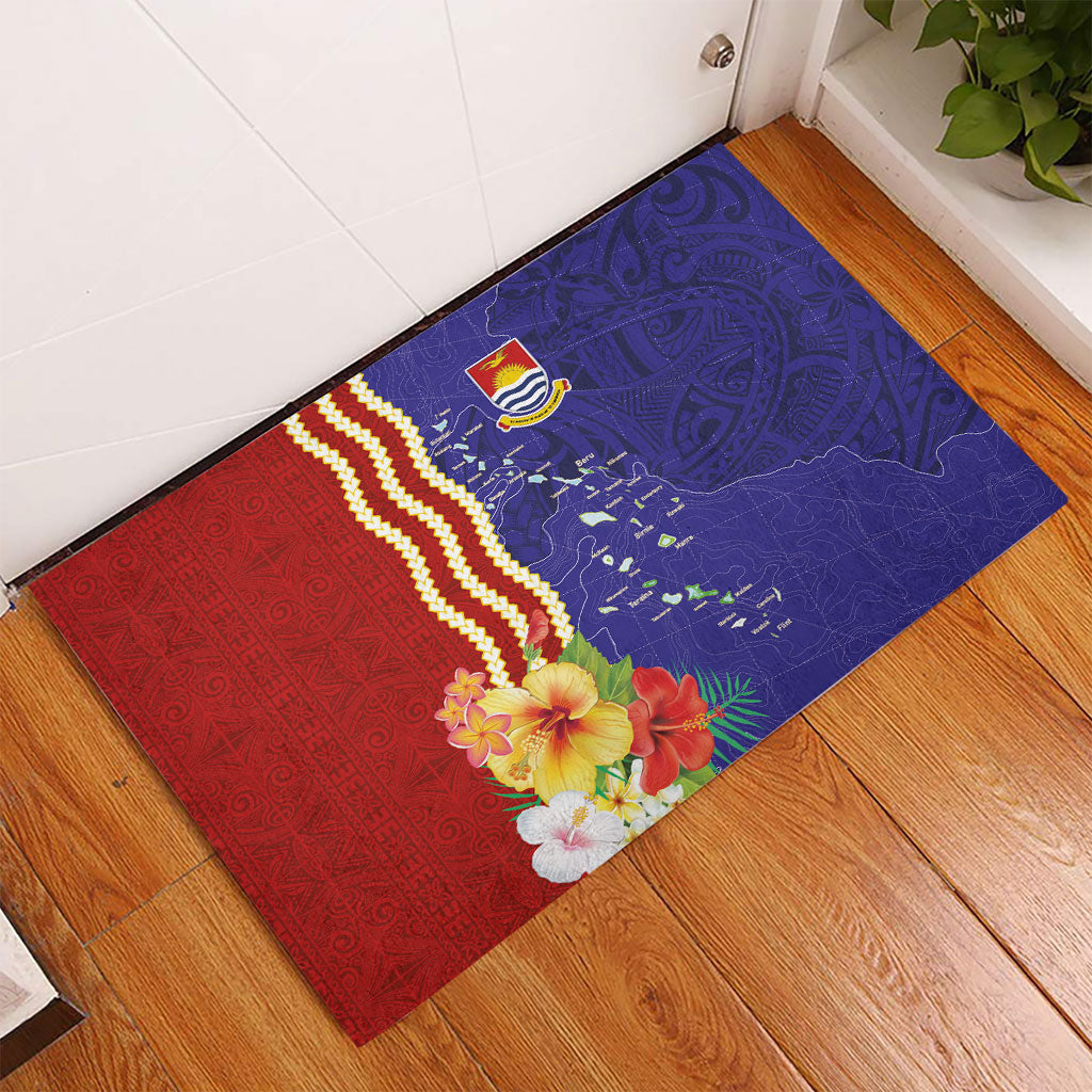 Kiribati Heritage Rubber Doormat Map of the Islands and Polynesia Pattern