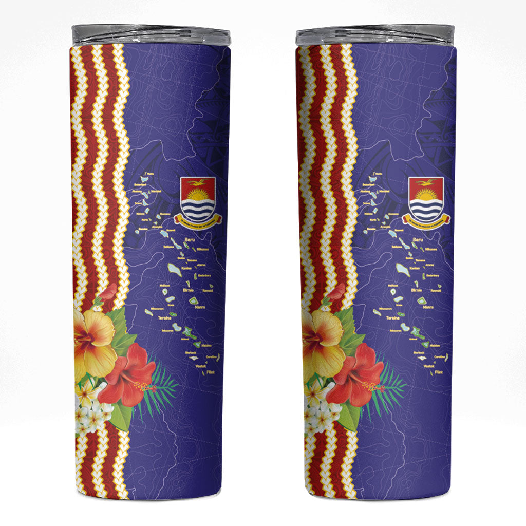 Kiribati Heritage Skinny Tumbler Map of the Islands and Polynesia Pattern