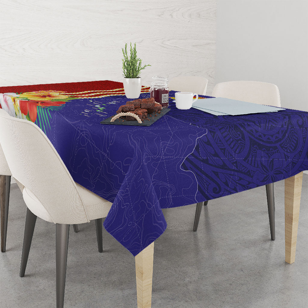 Kiribati Heritage Tablecloth Map of the Islands and Polynesia Pattern
