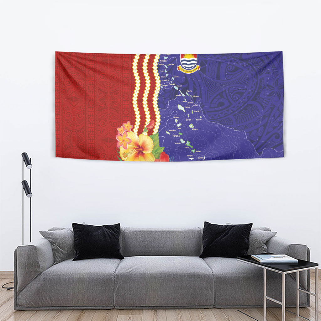 Kiribati Heritage Tapestry Map of the Islands and Polynesia Pattern