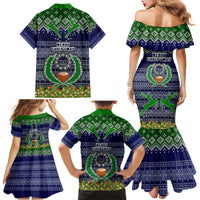 Pohnpei State Christmas Family Matching Mermaid Dress and Hawaiian Shirt Coat of Arms Beautiful Merry Xmas Snowflake LT03 - Polynesian Pride