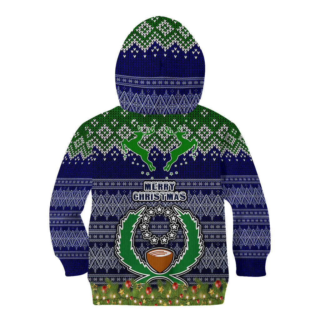 Pohnpei State Christmas Kid Hoodie Coat of Arms Beautiful Merry Xmas Snowflake LT03 - Polynesian Pride