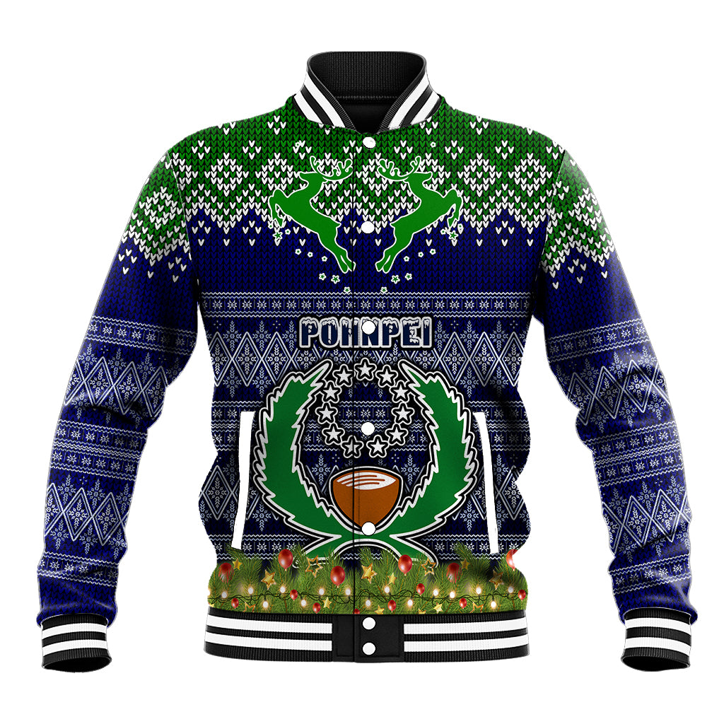 personalised-pohnpei-state-christmas-baseball-jacket-coat-of-arms-beautiful-merry-xmas-snowflake