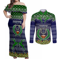 personalised-pohnpei-state-christmas-couples-matching-off-shoulder-maxi-dress-and-long-sleeve-button-shirts-coat-of-arms-beautiful-merry-xmas-snowflake