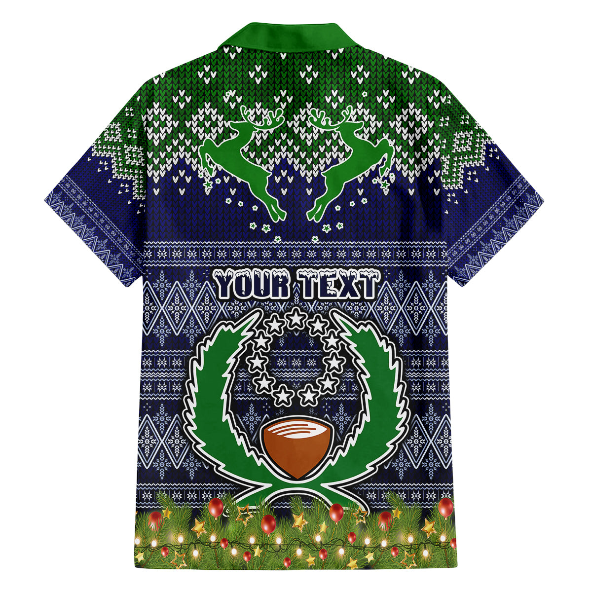 personalised-pohnpei-state-christmas-family-matching-off-shoulder-short-dress-and-hawaiian-shirt-coat-of-arms-beautiful-merry-xmas-snowflake