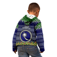 Chuuk State Christmas Kid Hoodie Coat of Arms Beautiful Merry Xmas Snowflake LT03 - Polynesian Pride