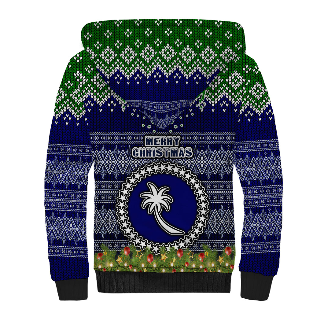 chuuk-state-christmas-sherpa-hoodie-coat-of-arms-beautiful-merry-xmas-snowflake