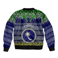 chuuk-state-christmas-sleeve-zip-bomber-jacket-coat-of-arms-beautiful-merry-xmas-snowflake