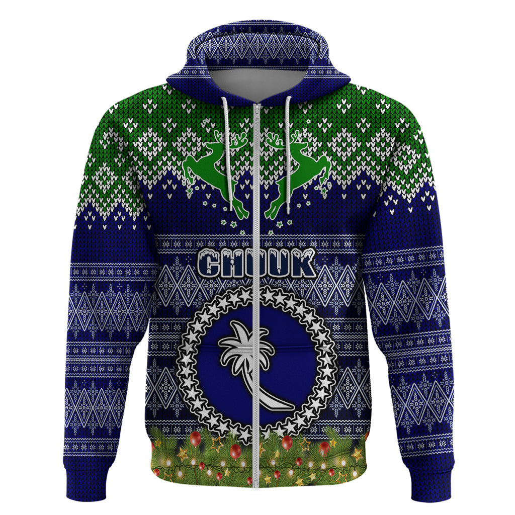 Personalised Chuuk State Christmas Hoodie Coat of Arms Beautiful Merry Xmas Snowflake LT03 - Polynesian Pride