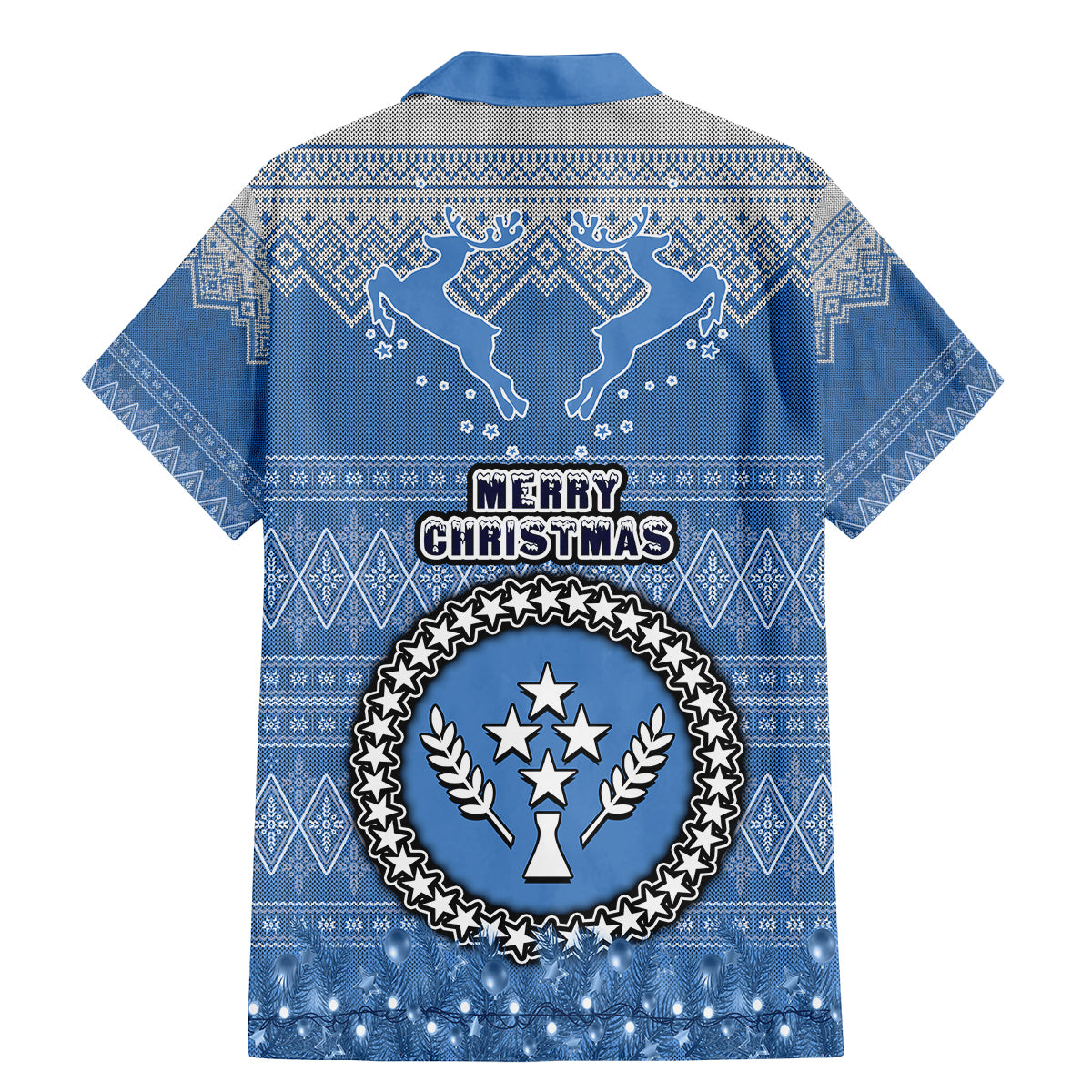 Kosrae Christmas Family Matching Mermaid Dress and Hawaiian Shirt Coat of Arms Beautiful Merry Xmas Snowflake LT03 - Polynesian Pride