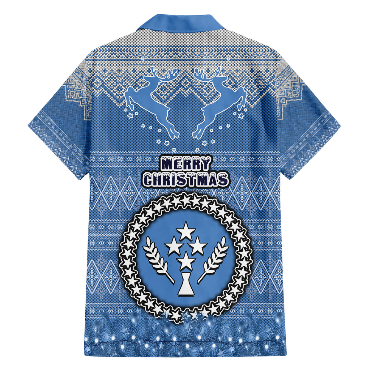 Kosrae Christmas Family Matching Short Sleeve Bodycon Dress and Hawaiian Shirt Coat of Arms Beautiful Merry Xmas Snowflake LT03 - Polynesian Pride