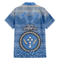 Kosrae Christmas Family Matching Short Sleeve Bodycon Dress and Hawaiian Shirt Coat of Arms Beautiful Merry Xmas Snowflake LT03 - Polynesian Pride