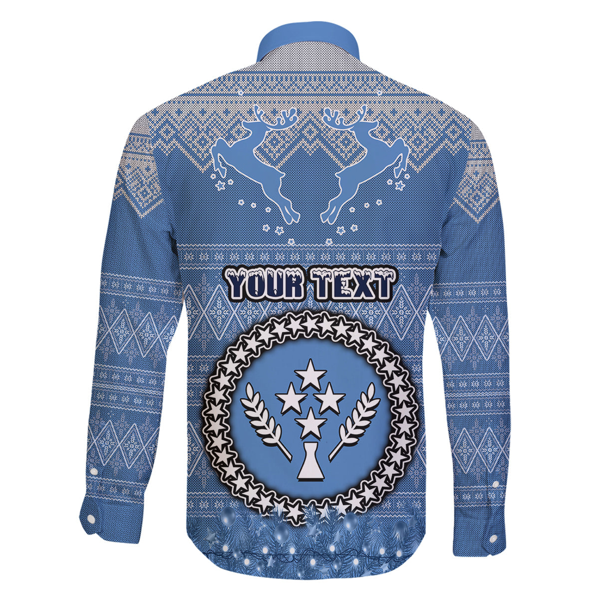 personalised-kosrae-christmas-family-matching-long-sleeve-bodycon-dress-and-hawaiian-shirt-coat-of-arms-beautiful-merry-xmas-snowflake