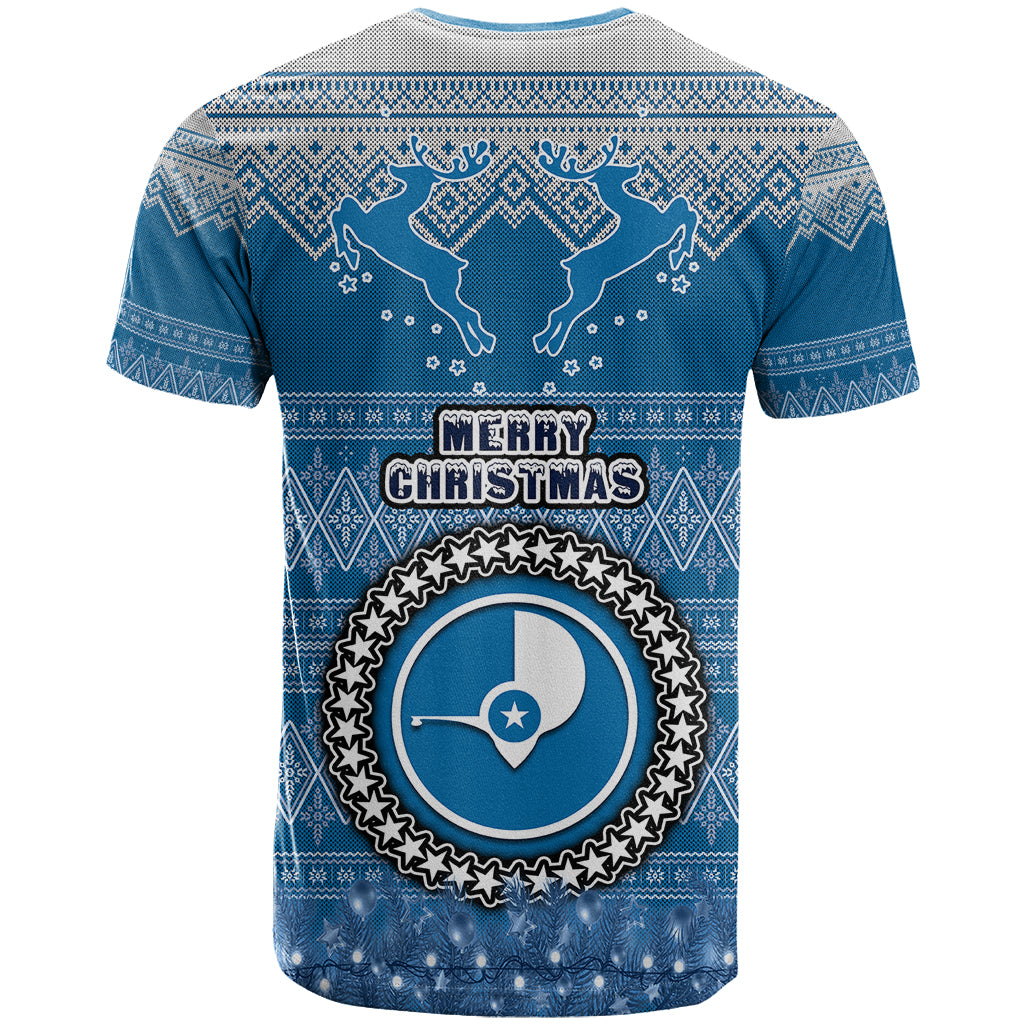 Yap Christmas T Shirt Coat of Arms Beautiful Merry Xmas Snowflake LT03 - Polynesian Pride