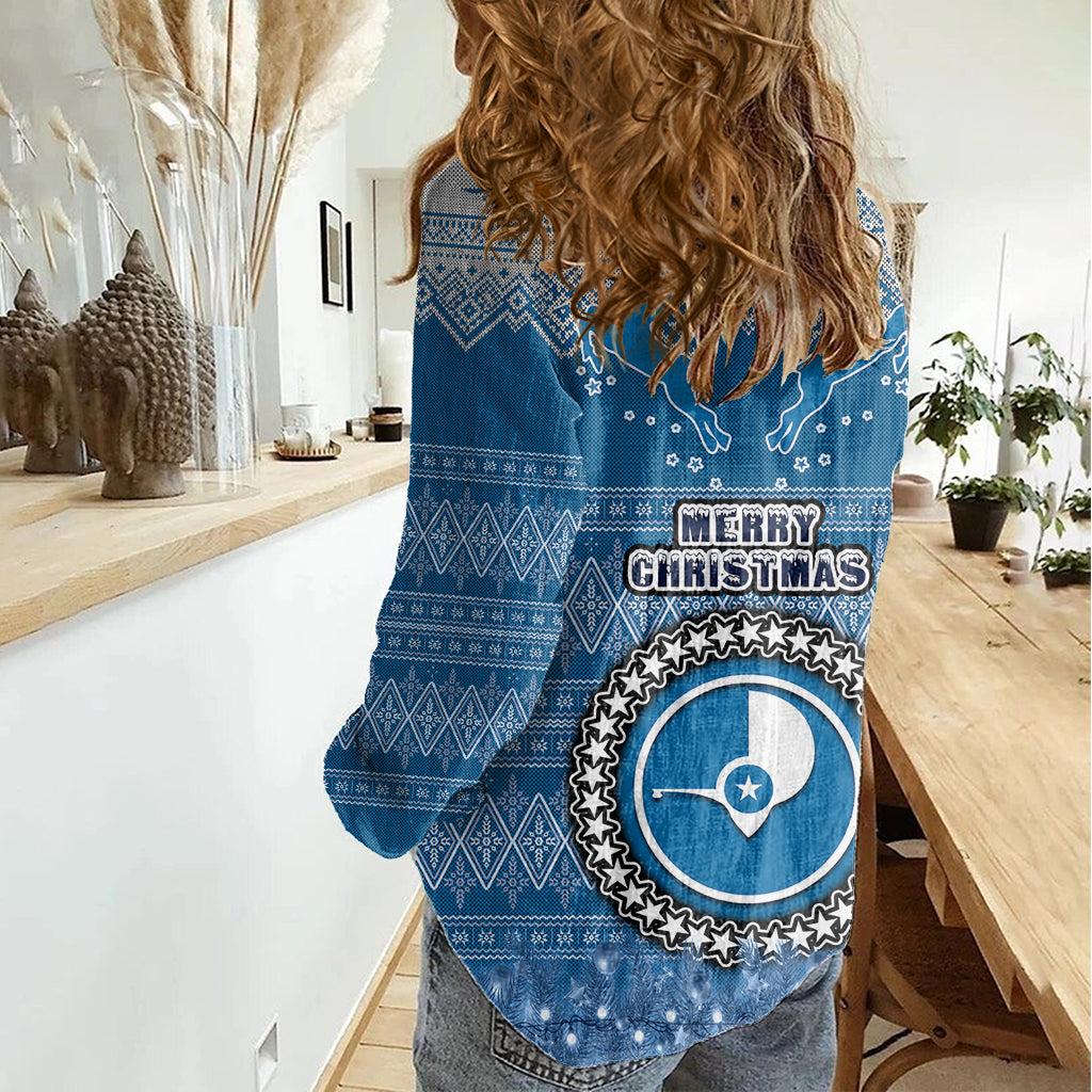 yap-christmas-women-casual-shirt-coat-of-arms-beautiful-merry-xmas-snowflake