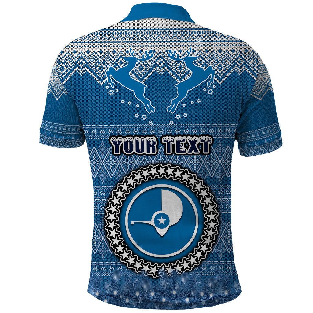Personalised Yap Christmas Polo Shirt Coat of Arms Beautiful Merry Xmas Snowflake LT03 - Polynesian Pride