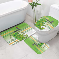 Cook Islands Va'a Race Bathroom Set Te Tatau Tattoos Sporty Style Green-White Color - Polynesian Pride