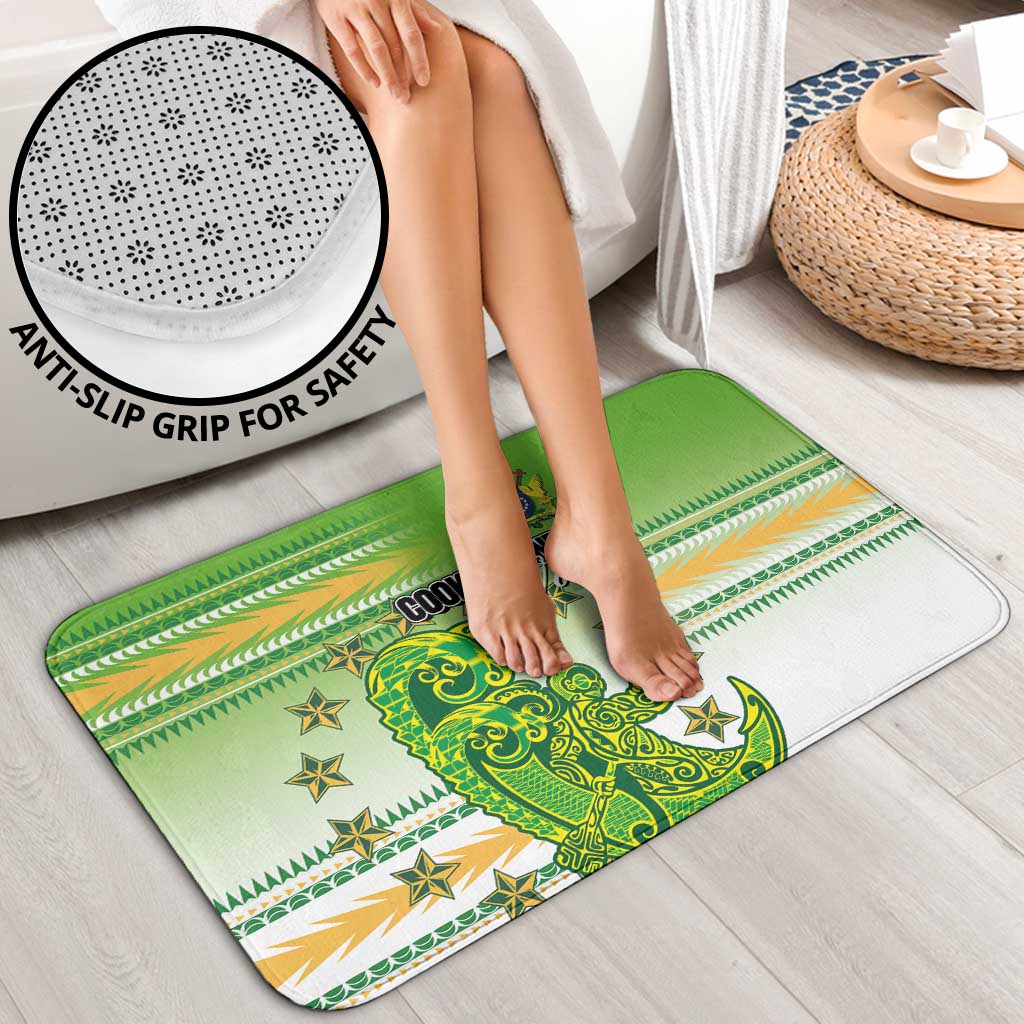Cook Islands Va'a Race Bathroom Set Te Tatau Tattoos Sporty Style Green-White Color - Polynesian Pride