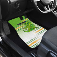 Personalised Cook Islands Va'a Race Car Mats Te Tatau Tattoos Sporty Style Green-White Color - Polynesian Pride