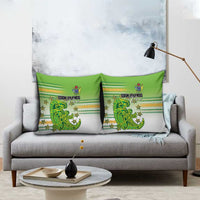 Cook Islands Va'a Race Pillow Cover Te Tatau Tattoos Sporty Style Green-White Color - Polynesian Pride