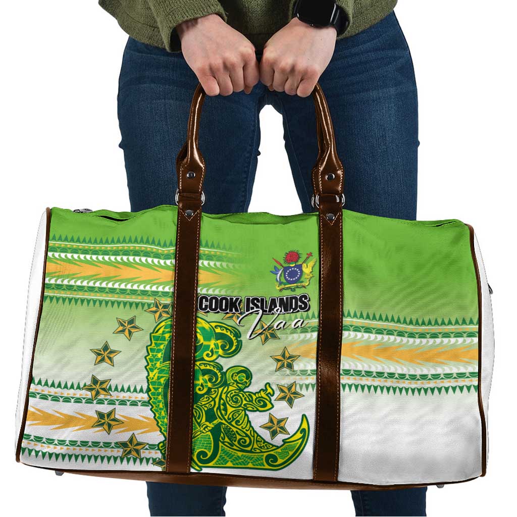 Cook Islands Va'a Race Travel Bag Te Tatau Tattoos Sporty Style Green-White Color - Polynesian Pride