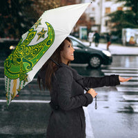 Cook Islands Va'a Race Umbrella Te Tatau Tattoos Sporty Style Green-White Color - Polynesian Pride