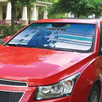 Cook Islands Va'a Race Auto Sun Shade Te Tatau Tattoos Sporty Style Light Blue Color LT03 - Polynesian Pride