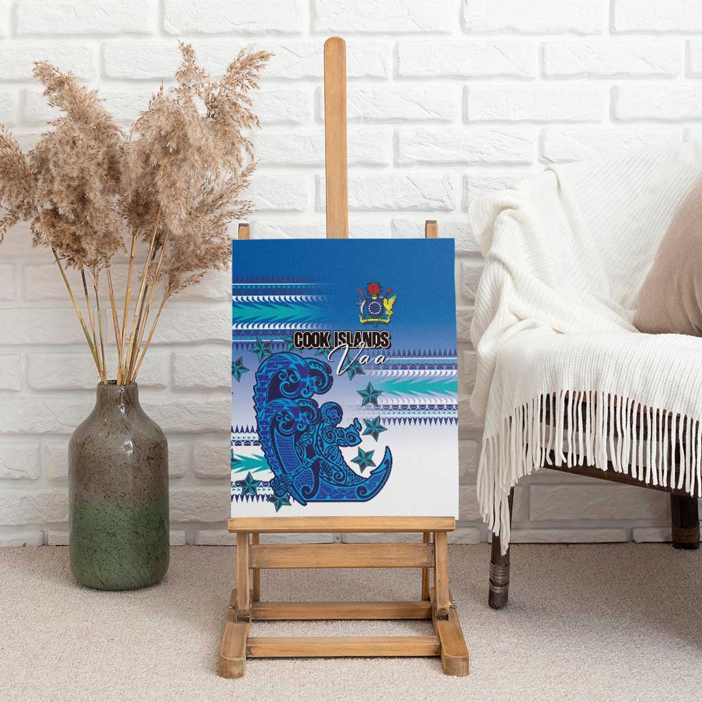 Cook Islands Va'a Race Canvas Wall Art Te Tatau Tattoos Sporty Style Light Blue Color - Polynesian Pride