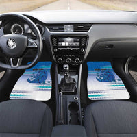 Personalised Cook Islands Va'a Race Car Mats Te Tatau Tattoos Sporty Style Light Blue Color - Polynesian Pride