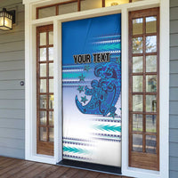 Personalised Cook Islands Va'a Race Door Cover Te Tatau Tattoos Sporty Style Light Blue Color - Polynesian Pride