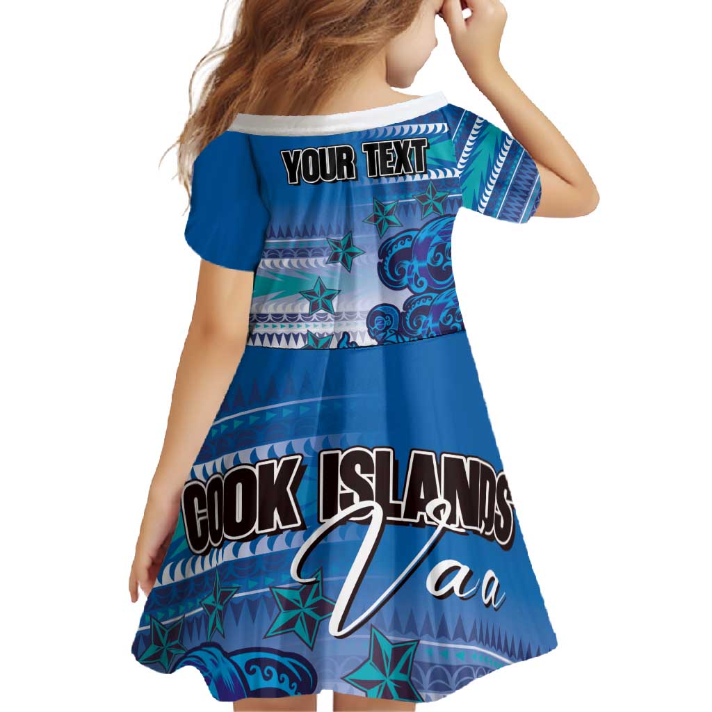 Personalised Cook Islands Va'a Race Family Matching Long Sleeve Bodycon Dress and Hawaiian Shirt Te Tatau Tattoos Sporty Style Light Blue Color - Polynesian Pride