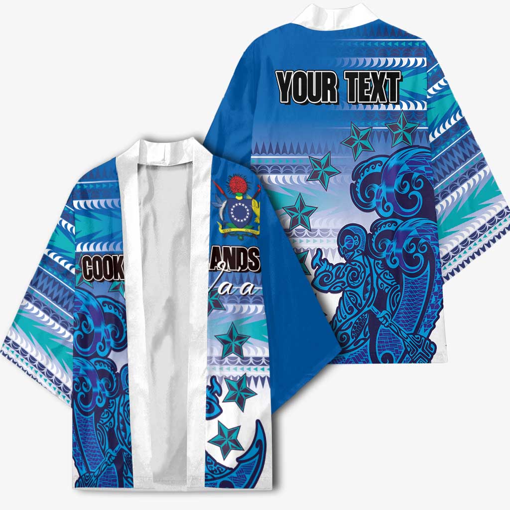 Personalised Cook Islands Va'a Race Kimono Te Tatau Tattoos Sporty Style Light Blue Color - Polynesian Pride