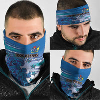 Cook Islands Va'a Race Neck Gaiter Te Tatau Tattoos Sporty Style Light Blue Color - Polynesian Pride