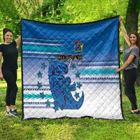 Cook Islands Va'a Race Quilt Te Tatau Tattoos Sporty Style Light Blue Color - Polynesian Pride