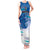 Personalised Cook Islands Va'a Race Tank Maxi Dress Te Tatau Tattoos Sporty Style Light Blue Color - Polynesian Pride