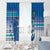 Cook Islands Va'a Race Window Curtain Te Tatau Tattoos Sporty Style Light Blue Color - Polynesian Pride