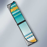 Cook Islands Va'a Race Auto Sun Shade Te Tatau Tattoos Sporty Style Turquoise Color LT03 - Polynesian Pride