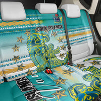 Cook Islands Va'a Race Back Car Seat Cover Te Tatau Tattoos Sporty Style Turquoise Color - Polynesian Pride