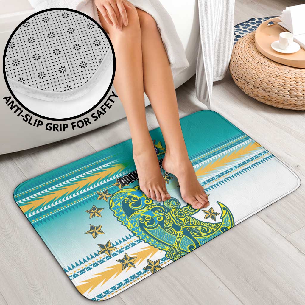 Cook Islands Va'a Race Bathroom Set Te Tatau Tattoos Sporty Style Turquoise Color - Polynesian Pride