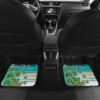 Personalised Cook Islands Va'a Race Car Mats Te Tatau Tattoos Sporty Style Turquoise Color - Polynesian Pride