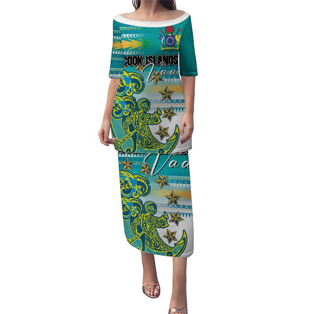 Personalised Cook Islands Va'a Race Puletasi Te Tatau Tattoos Sporty Style Turquoise Color - Polynesian Pride