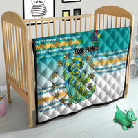 Cook Islands Va'a Race Quilt Te Tatau Tattoos Sporty Style Turquoise Color - Polynesian Pride