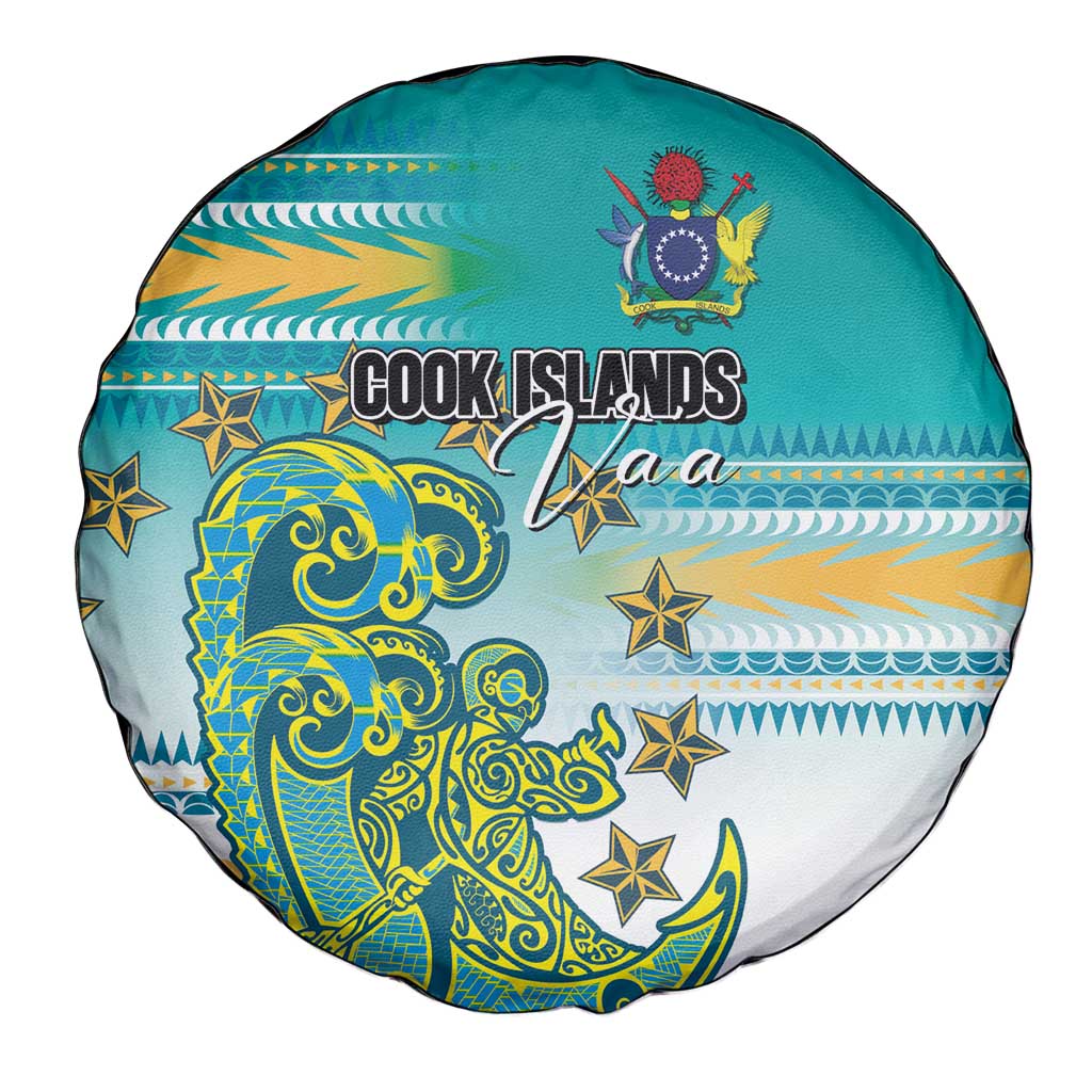 Cook Islands Va'a Race Spare Tire Cover Te Tatau Tattoos Sporty Style Turquoise Color - Polynesian Pride