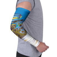 Personalised Cook Islands Va'a Race Arm Sleeves Te Tatau Tattoos Sporty Style Glory Blue Color - Polynesian Pride