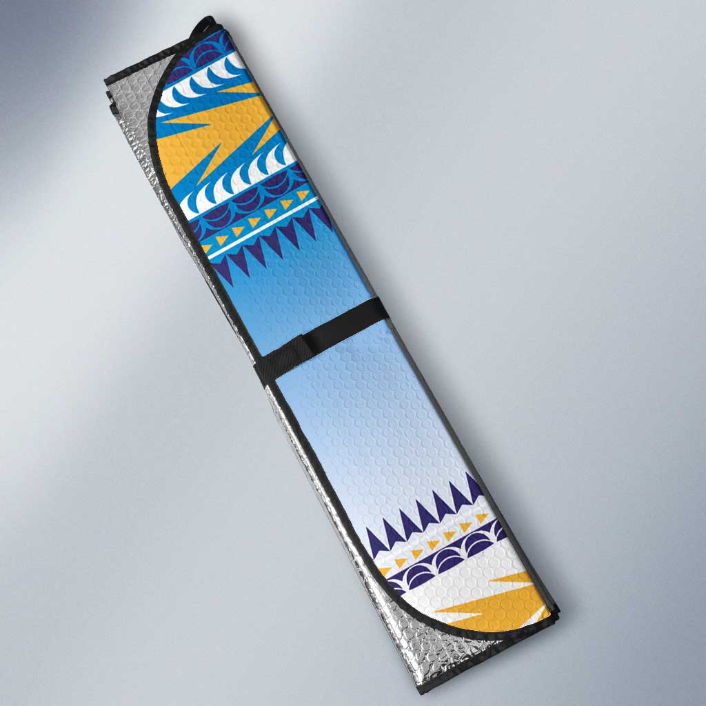 Cook Islands Va'a Race Auto Sun Shade Te Tatau Tattoos Sporty Style Glory Blue Color LT03 - Polynesian Pride